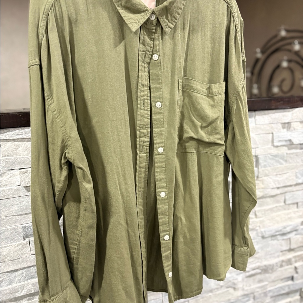 SO Olive Green Button-Up Shirt